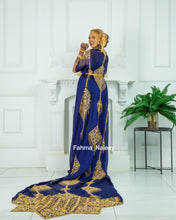 Load image into Gallery viewer, Navy blue Silk Bridal Dirac ( Beerlula Collection )
