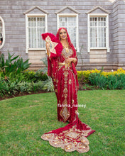 Load image into Gallery viewer, Dark Red Ugbad Bridal Dirac ( UGBAD COLLECTION)