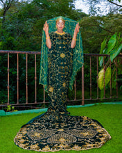 Load image into Gallery viewer, Jungle Green Velvet Bridal Dirac ( Ayat Collection )