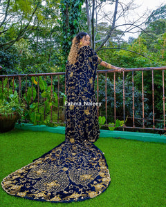 Navy Blue Velvet Bridal Dirac ( Ayat Collection )