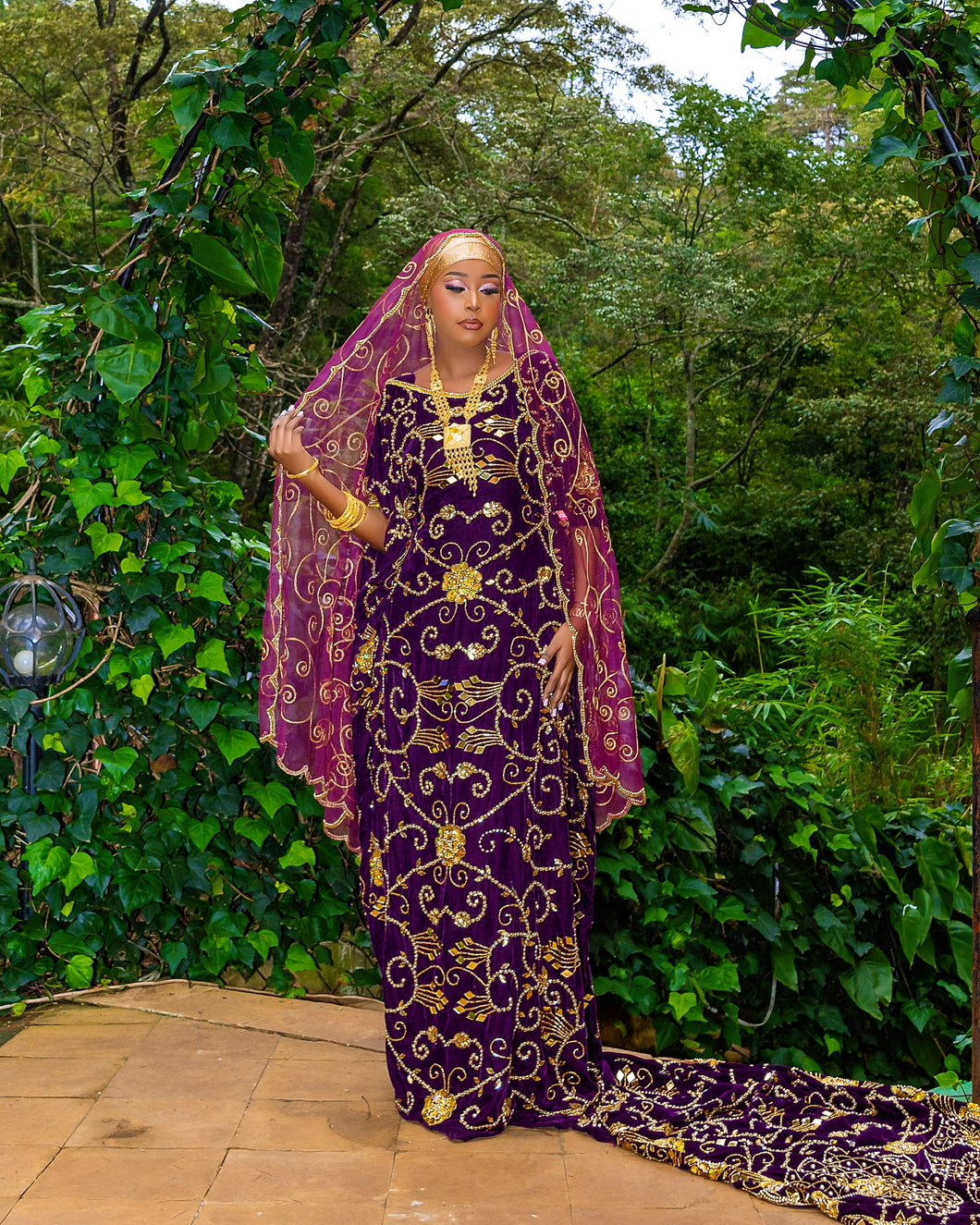 Burgundy purple Velvet Bridal Dirac( Ayat Collection )