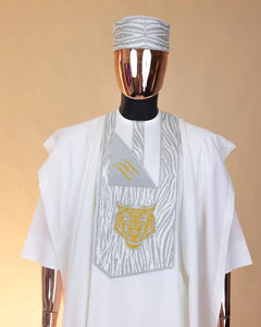 Modern White Agbada Set