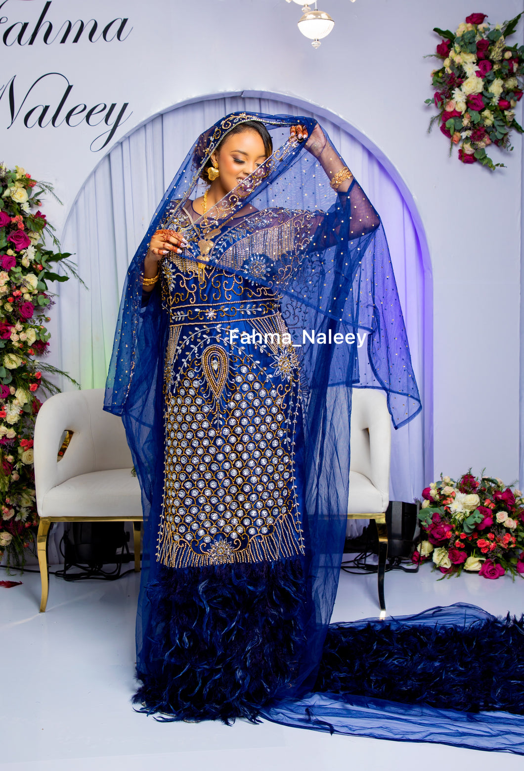 Navy Blue Lace Bridal Dirac ( Daus Collection )