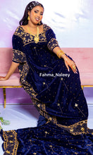 Load image into Gallery viewer, Navy Blue Velvet Bridal Dirac ( Hilac Collection)