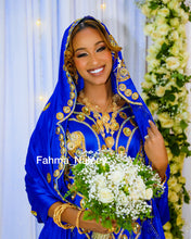 Load image into Gallery viewer, Royal Blue Somali Bridal Dirac ( Bilan Collection)