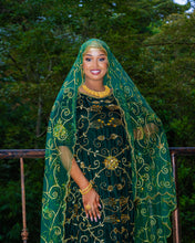 Load image into Gallery viewer, Jungle Green Velvet Bridal Dirac ( Ayat Collection )