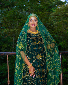 Jungle Green Velvet Bridal Dirac ( Ayat Collection )