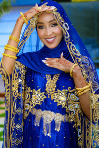 Navy Blue Lace Somali Bridal Dirac( Najma Collection)