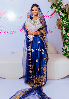 Haldhoor Navy Blue Lace Bridal Dirac ( New Collection)