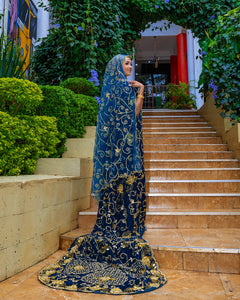 Teal Velvet Bridal Dirac ( Ayat Collection )