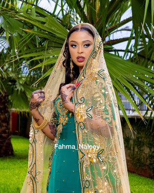 Emerald Green Somali Bridal Dirac ( Asma Collection)
