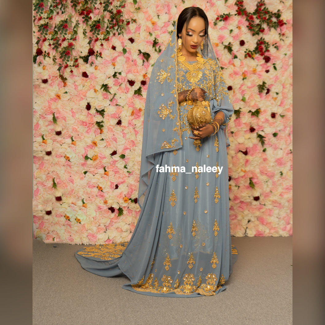 Anisa Blue_Grey Somali Bridal Dirac