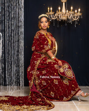 Load image into Gallery viewer, Burgundy Velvet Bridal Dirac( Beerlula Collection )