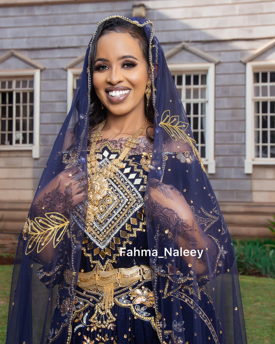 Navy Blue Velvet Bridal Dirac