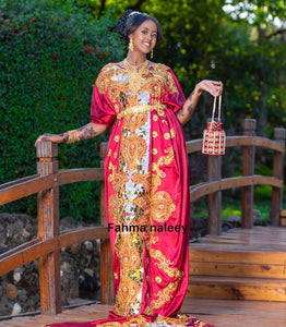 Dark Red Somali Bridal Dirac ( Dahab Collection )