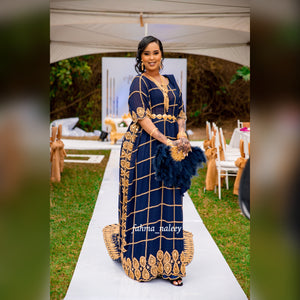 Navy Blue Bridal Dirac ( Beerlula Collection )
