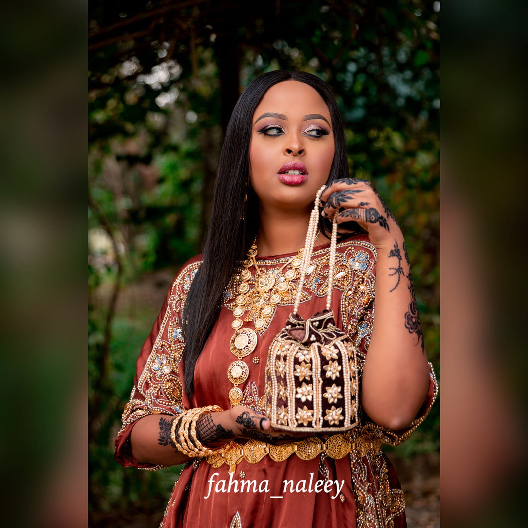 Brown Somali Bridal Dirac ( Suad Collection )