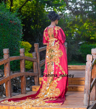Load image into Gallery viewer, Dark Red Somali Bridal Dirac ( Dahab Collection )