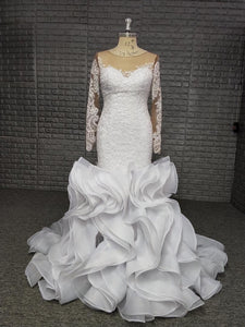 Ruffle Mermaid Wedding Gown