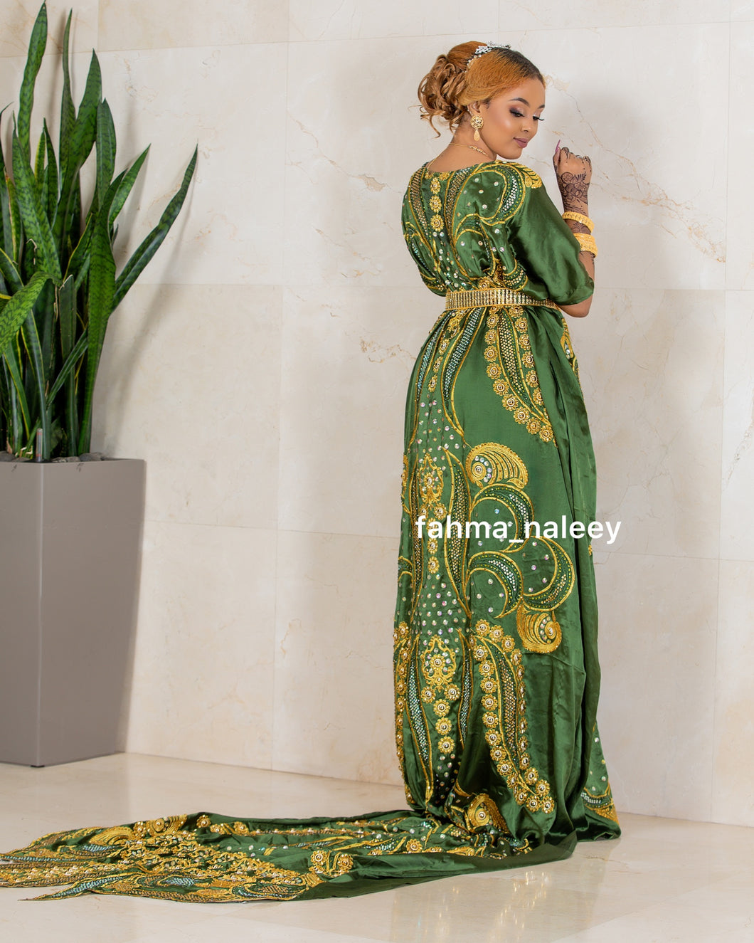 Olive Green Bridal Dirac ( Dheyman Collection )