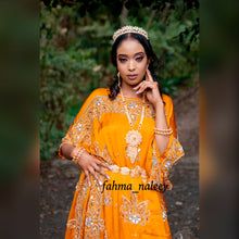 Load image into Gallery viewer, Mustard Somali Bridal Dirac ( Suad Collection)