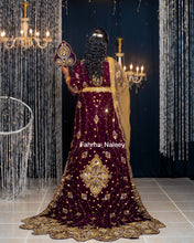 Load image into Gallery viewer, Mulberry purple Velvet Bridal Dirac